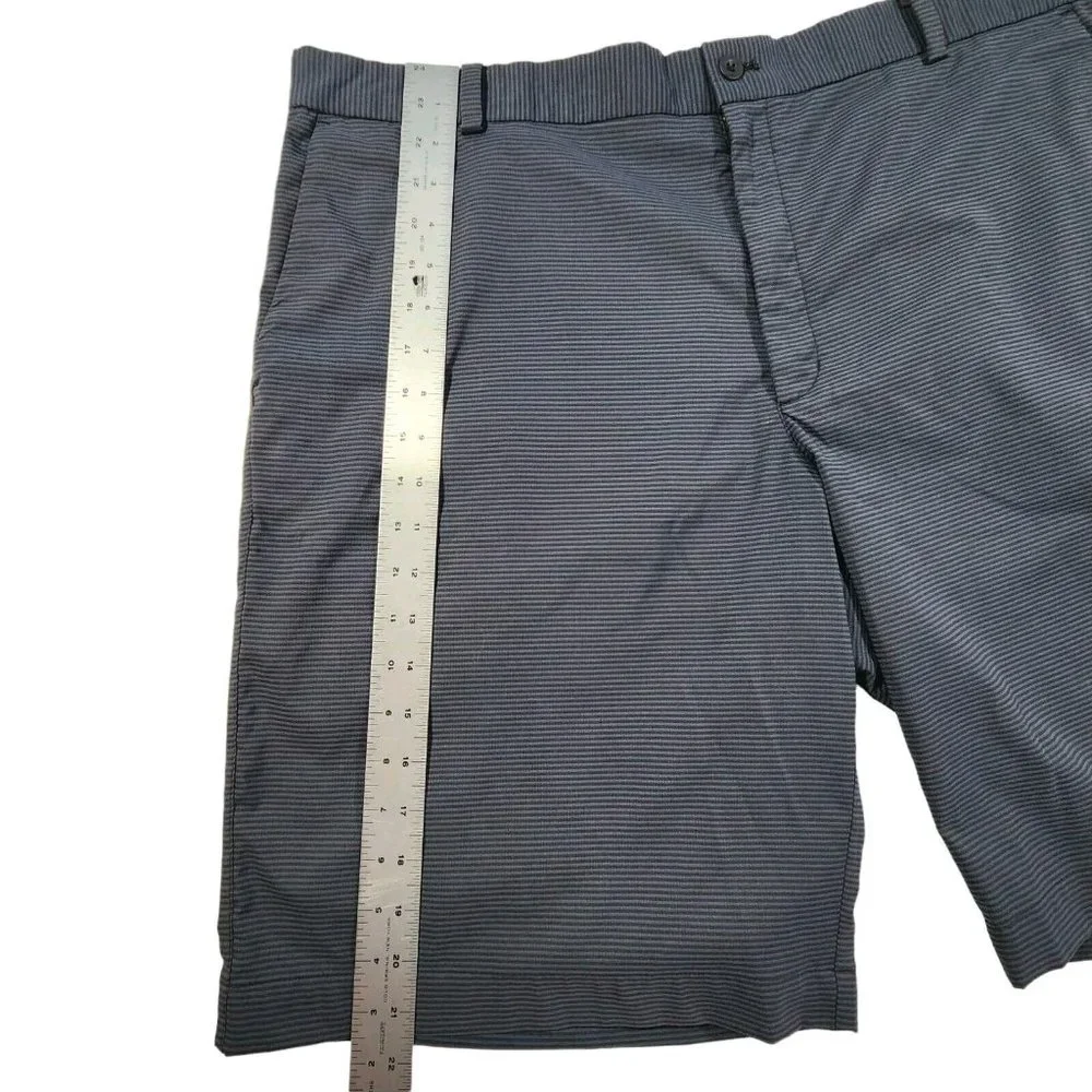 Nike Golf Dry-Fit Mens Shorts Size 40 Tour Performance Black Gray Stripe Stretch
